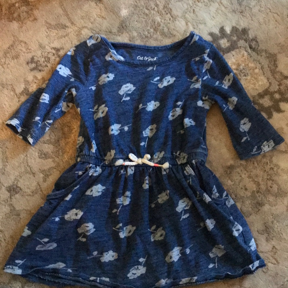 Floral navy blue dress